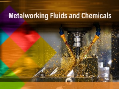 Metalworking fluid with text "Metalworking Fluids and Chemicals"